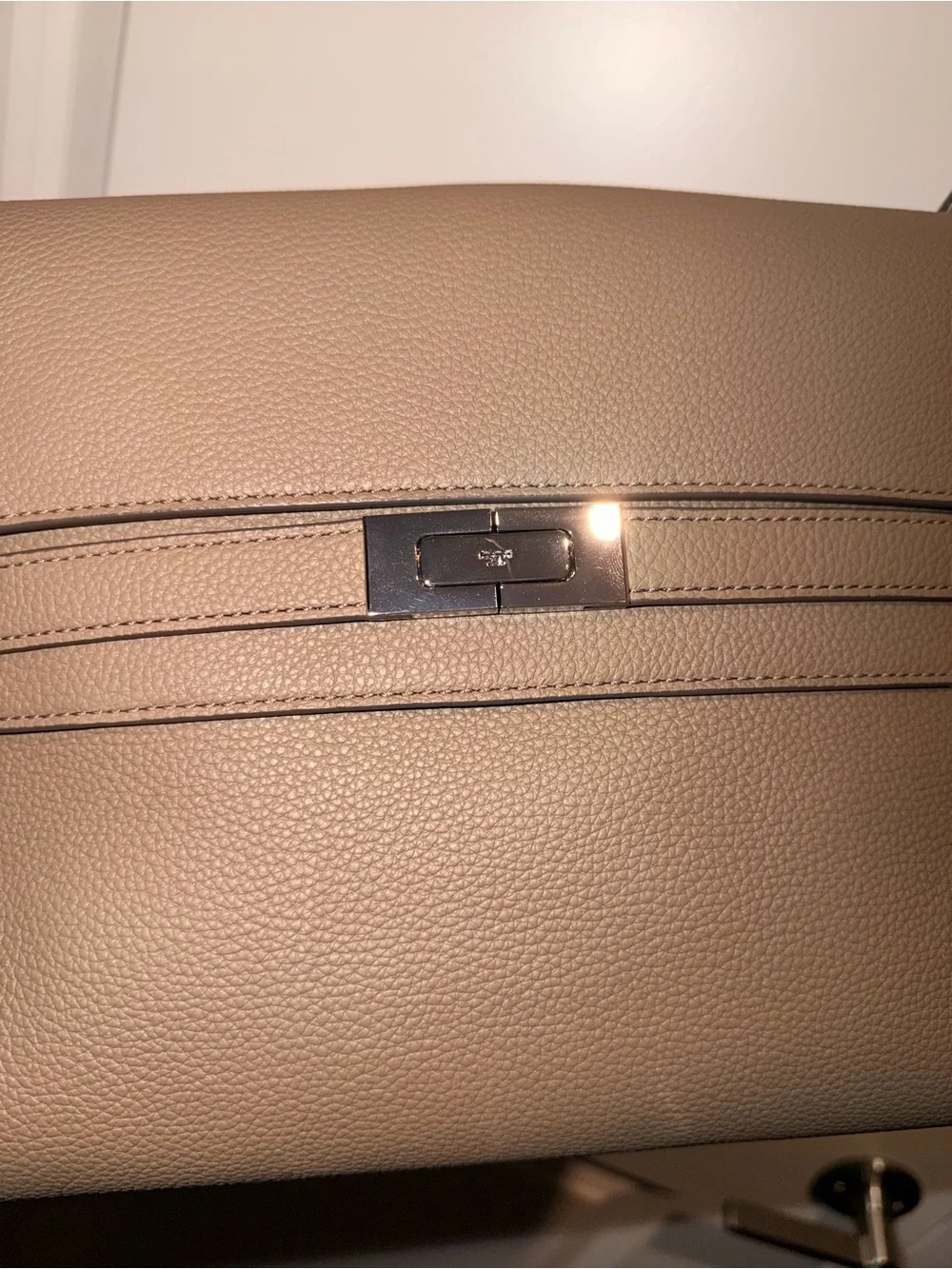 Tory Burch Taupe Leather Shoulder Bag